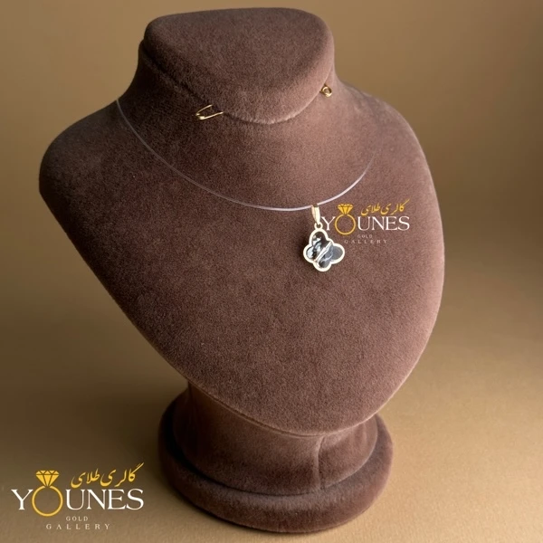 آویز طلا سواروسکی پروانه ای خاکستری مات